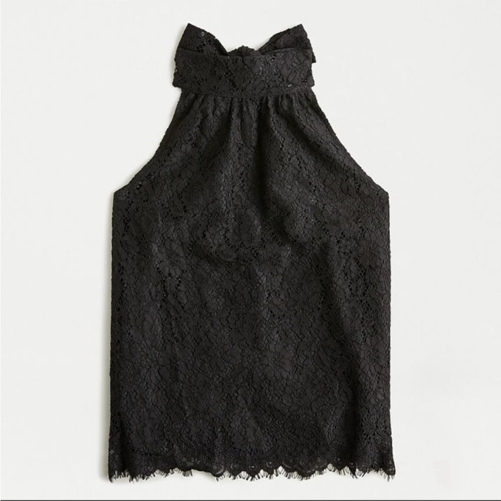 J. Crew Lace Tie-neck Top